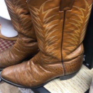 Vintage Justin 'White Label'  1970's Cowboy Boots Cognac/Honey Size Mens 10 D